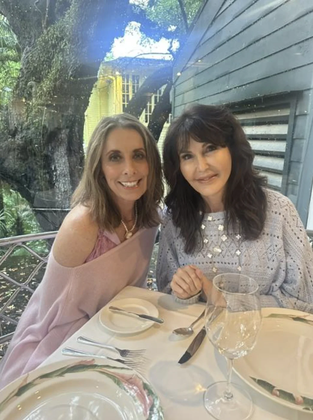 Amy and Allison at dinner in New Orleans