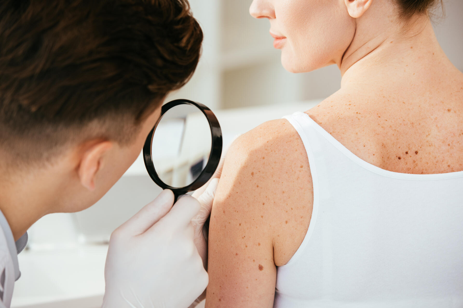 Medical dermatology skin examination with Dr. Ellen Turner
